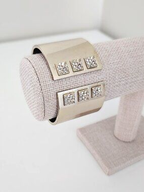 Victoria’s Secret | Gold Rhinestone Spike Cuff Bracelet Bold Glam